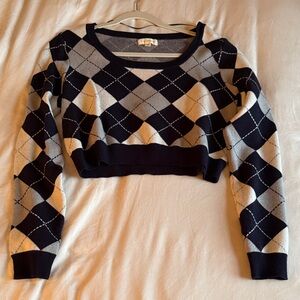 Cropped Navy Blue Sweater Pacsun